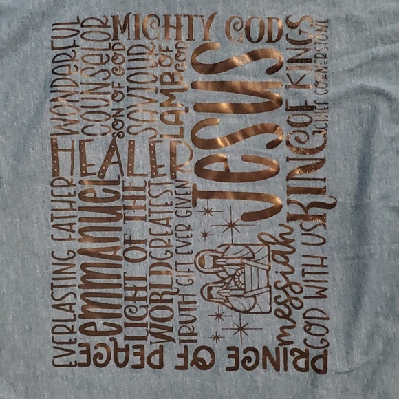 NWOT Blue Christmas Shirt, size XS - Picture 2 of 4